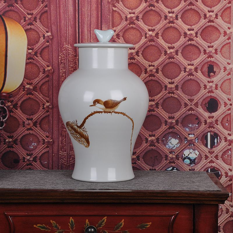 Jingdezhen ceramics vase of modern Chinese style storage tank three - piece home sitting room adornment handicraft furnishing articles