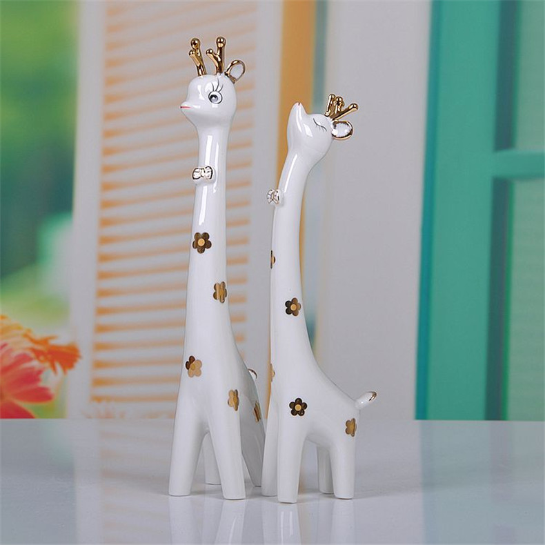 Scene, jingdezhen modern decorative ceramic crafts home furnishing articles couples a pair of sika deer