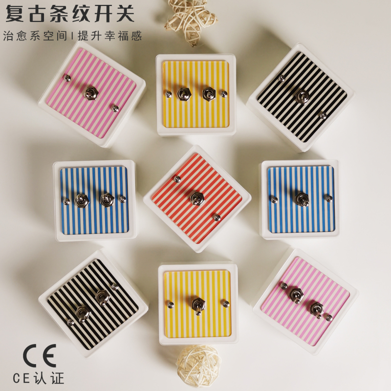 Creative Striped Transparent Acrylic Switch Home Concealed Surface-Mounted Dual-Control Panel Dual-Control Lever Wall Switch