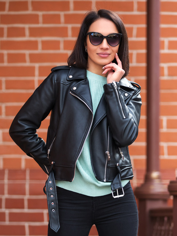 Pizhuang Locomotive Leather Women Short Sheep Soft Handsome Leather Jacket Small Jacket 2021 Spring and Autumn New