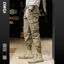 Spring cotton bomb Heavy Industries American casual multiple bags zipped bunches for spring and autumn workmen pants manicure swarm pants