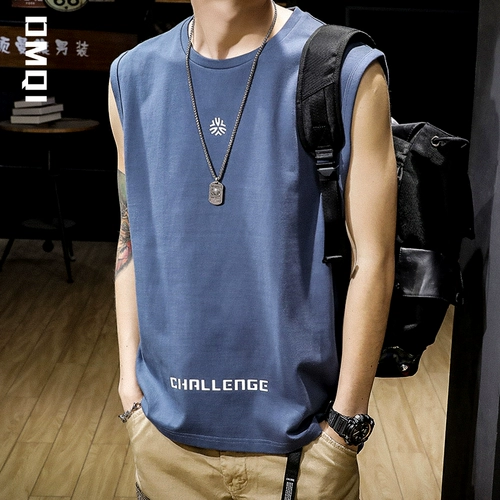 Летняя белая хлопковая футболка без рукавов, жилет, оверсайз, короткий рукав