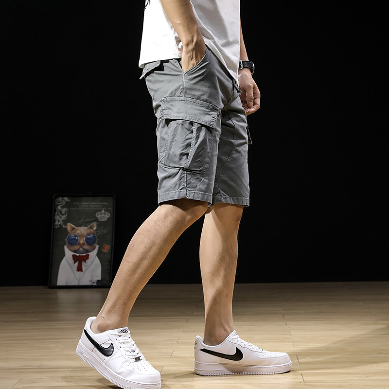Summer cargo shorts men popular logo INS loose five-cent pants versatile sport summer wear trend in the Korean version of the pants trend