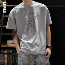 Summer pure cotton boomer short sleeve t-shirt mans boomer loose big code Fat son half sleeves clothes 100 lap fat sub-compassionate