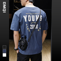 Summer Pure Cotton American Casual Short Sleeve T-Shirt Male Tide Signs Ins Loose Big Code Half Sleeve Blouse Tide 100 lap