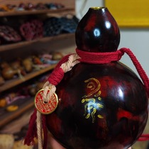 (Gourd) Large lacquer gourd handmade lacquerware gift stationery car hanging handmade rhinoceros leather lacquerware hand-twisted handle piece