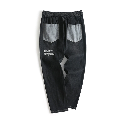 黑劲 Джинсы, пуля, весенние штаны, коллекция 2021, свободный прямой крой, оверсайз, большой размер