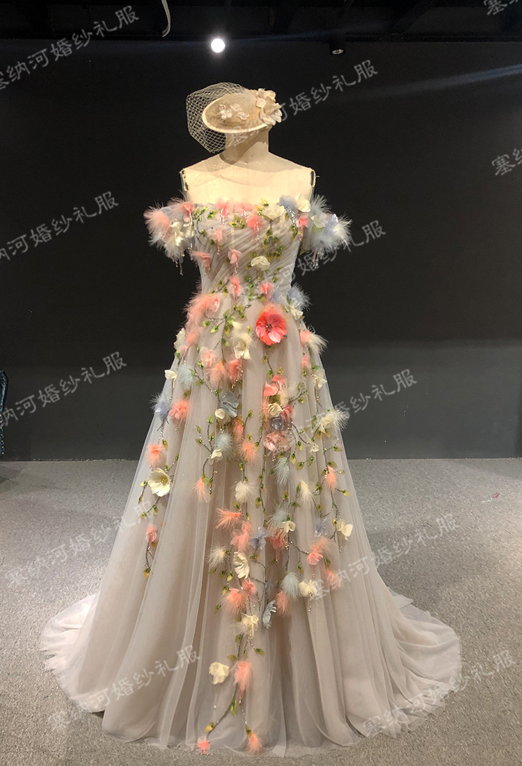 New Sweet Fairy Fatty Battle Dinner Company Annual Meeting Stage, Shoulder Short Dinner Dinner Girl New Sweet Fairy Fatty Battle Dinner Company Annual Meeting Stage, Shoulder Short Dinner Dinner Girl