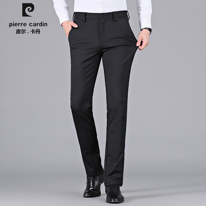 Pierre Cardon 2022 Spring autumn new elastic pure color Young long pants Thing for casual pants Free Ironing Men's Clothing