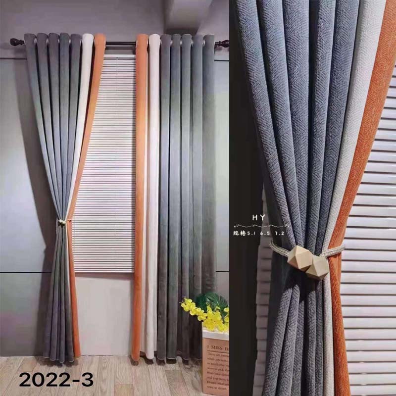 Thickened Curtain Shading 2022 New bedroom Living room Modern minimalist light extravaganza Seamless Splicing Finished Top Cloth