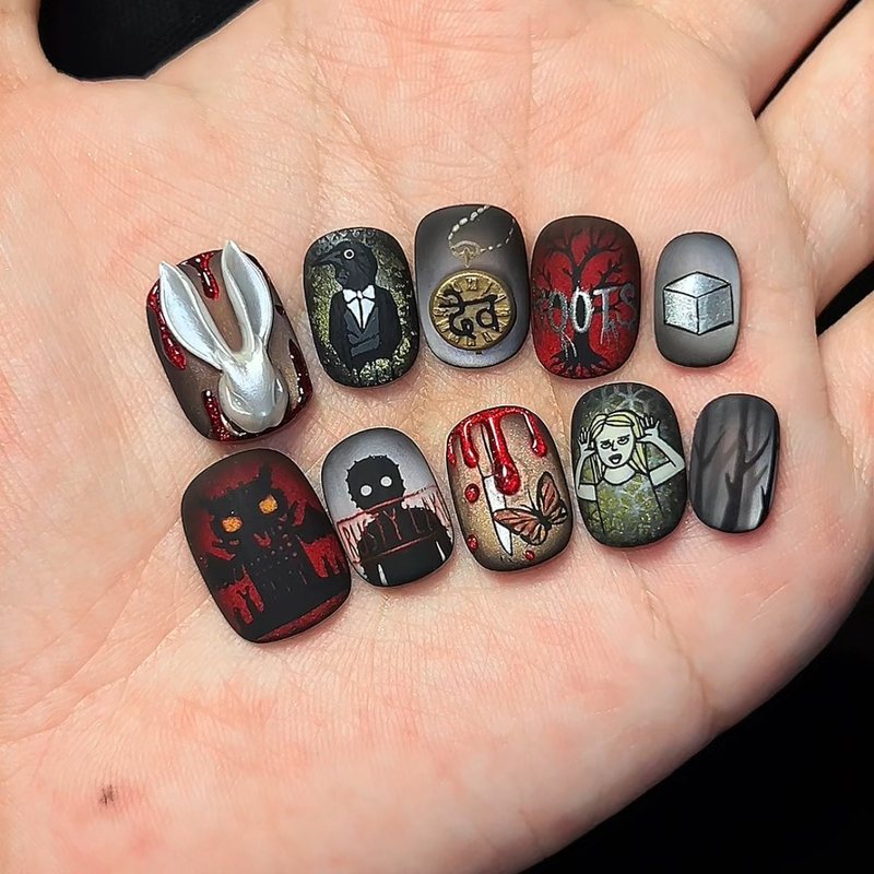 Rust Lake Original Design Rust Lake Themed Hand-Painted Handmade Wearable Nails