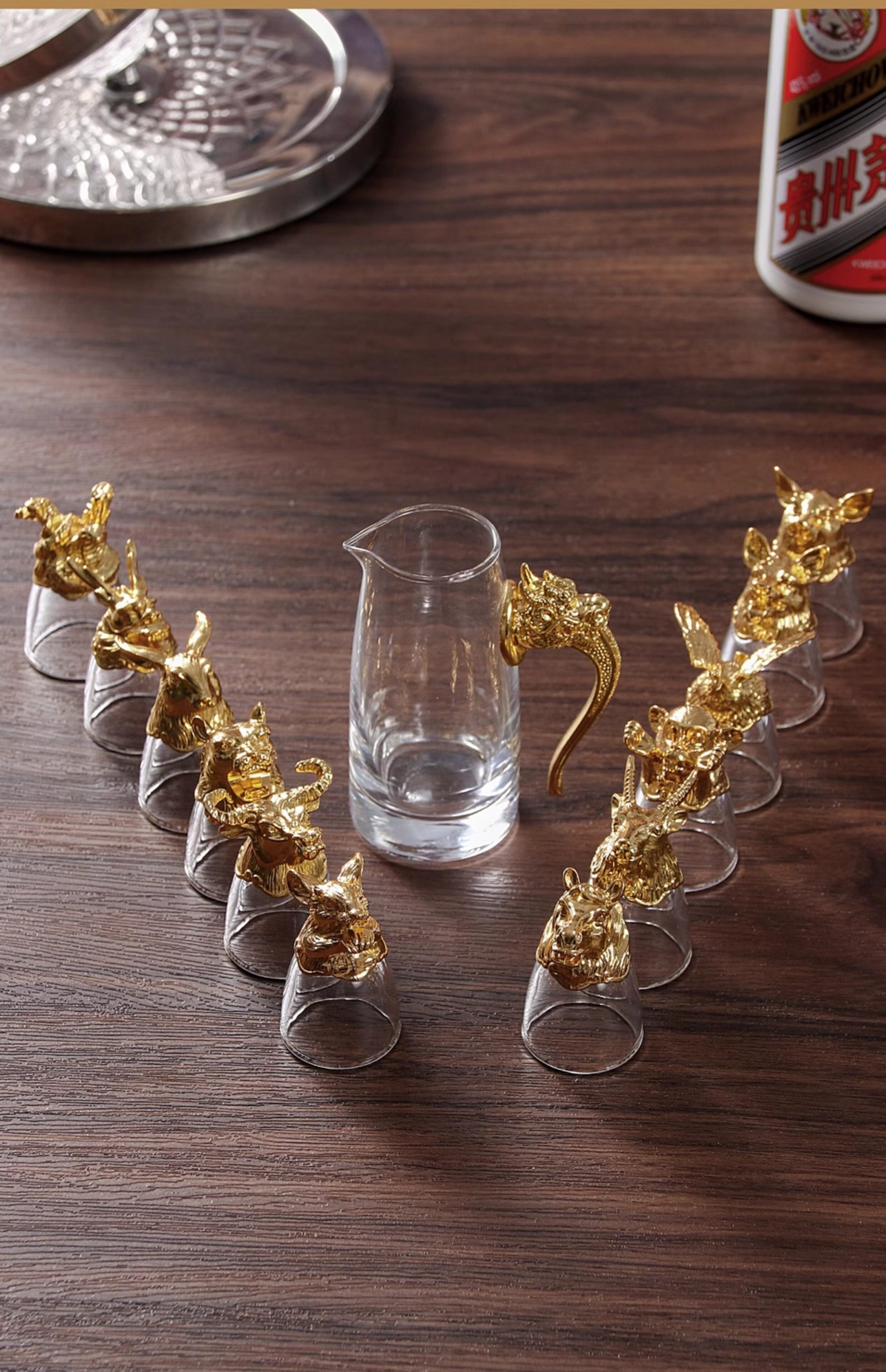Ликер Cup 白酒杯十二生肖酒具套装家用玻璃小酒杯分酒器创意酒盅父亲节礼物