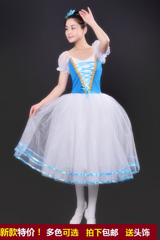 Children's chorus costume costumes court style princess skirt short-sleeved fluffy gauze skirt professional ballet skirt adult female