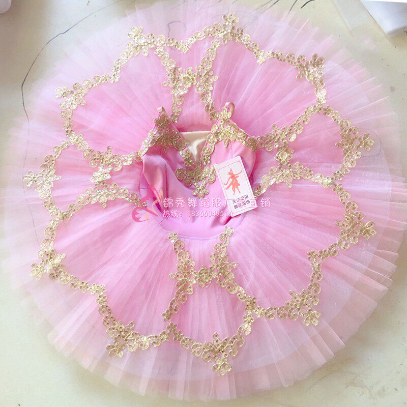 Girl Ballet Dancer Dress Pink Yarn Dress Children Dance Dress Dancing Dress Rehearsal Dress Rehearsal Utiliti TUTU Princess Dress