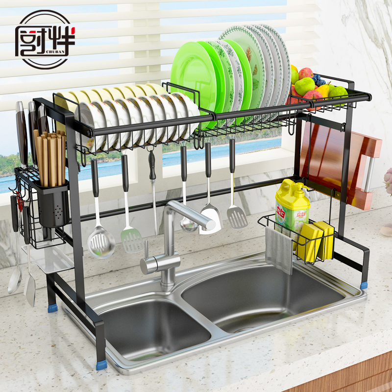 304 stainless steel kitchen sink rack above the rack to dry the dish rack sink drain rack pool storage rack
