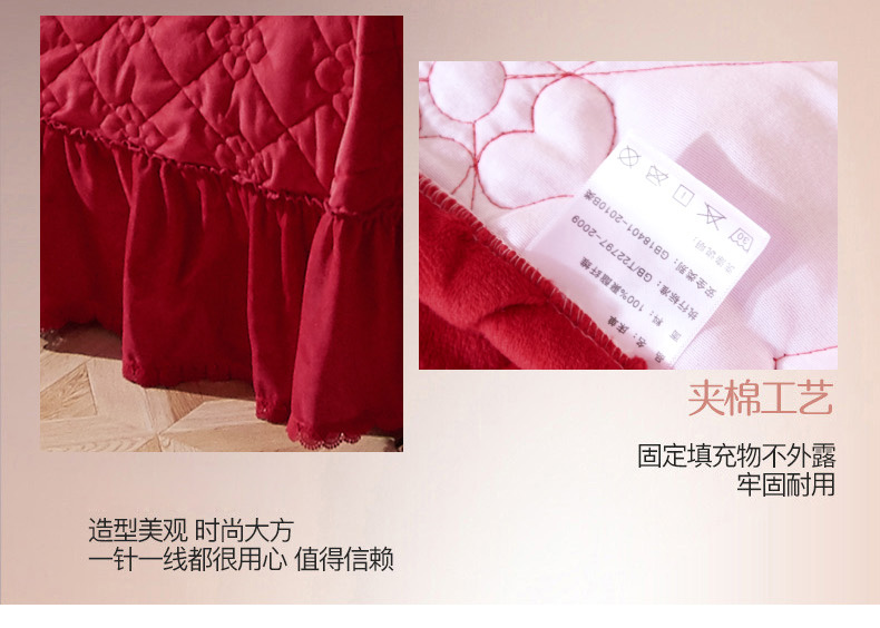Nam Cực chần bông chăn bông trải giường đơn mảnh cao cấp dày Falais giường váy nhung dày vải lanh ra trải giường