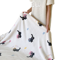 Lambs wool thickened winter blanket office nap air-conditioned sofa cover blanket coral shawl small blanket for bed