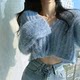 YIXQ single-breasted short top V-neck gentle bottoming sweater for women autumn 2024 new knitted cardigan INS trend