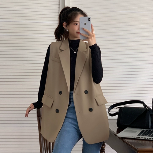 Осенний жилет, пиджак классического кроя, модная куртка, размер, в корейском стиле, по фигуре