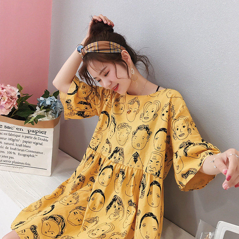 Maternity dress new summer dress loose Western style tide mom summer maternity dress summer doll skirt female little man
