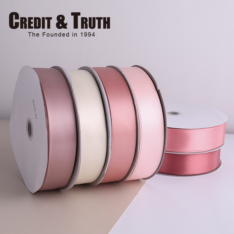 3cm Single Sided Polyester Fiber Ribbon Cake Ribbon Red Ribbon Decorative Bow Car Ribbon Rose Flower