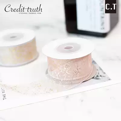 2 5cm messy Net hot stamping ribbon snow ribbon ribbon handmade headwear material DIY Korean jewelry accessories