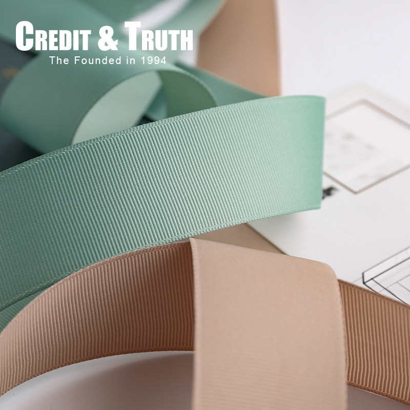 3.8cm encryption Thick threaded width side 4cm91 meters high-end gift box ribbon polyester with large roll ribbing