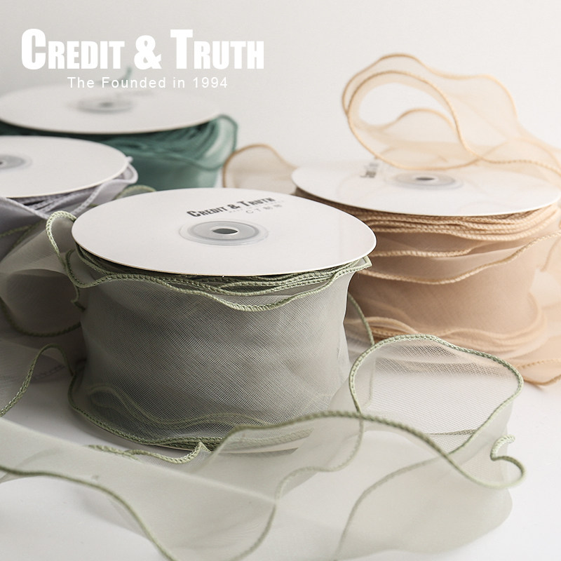 6cm matte premium texture ribbon mermaid silk baking wide yarn belt snow gauze wide edge hair ornament diy daily decoration