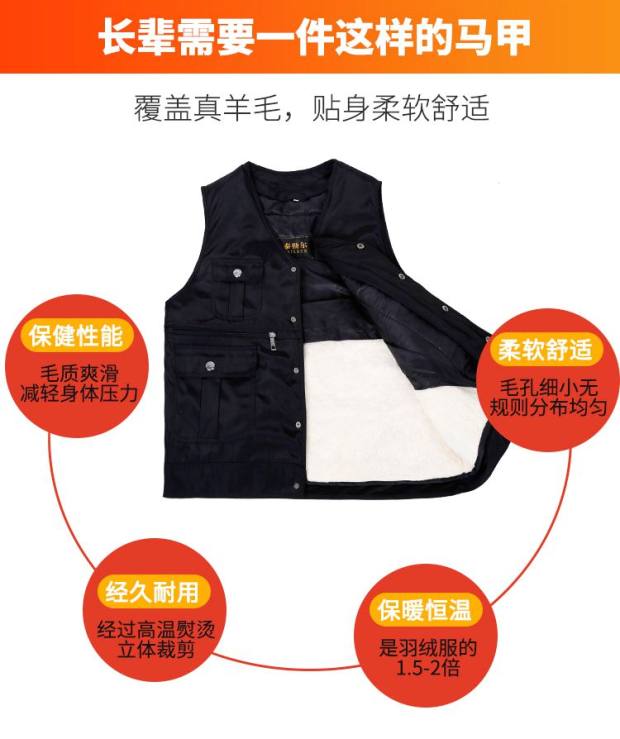 Áo len nam lông một ông bố trung niên ấm áp cộng với áo nhung cotton thật áo vest nữ mùa đông vest trung niên