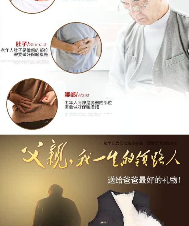 Áo len nam lông trung niên một mùa thu và mùa đông da cỏ vest da cừu vest ấm áp cotton áo khoác lông