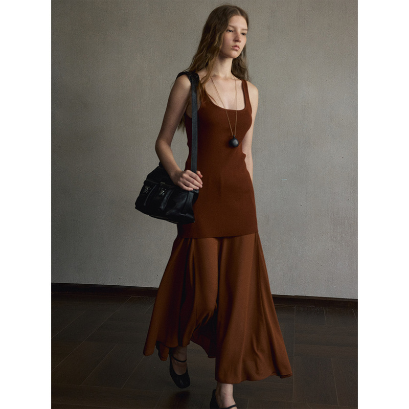 Hello September 2026 New Autumn Product Detachable Backless Mesh Patchwork Skirt Two-Piece Set M63186