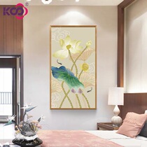 KS cross stitch 2021 New porch living room dining room Chinese style thread embroidery hand feng shui painting multi-joint painting lotus rhyme