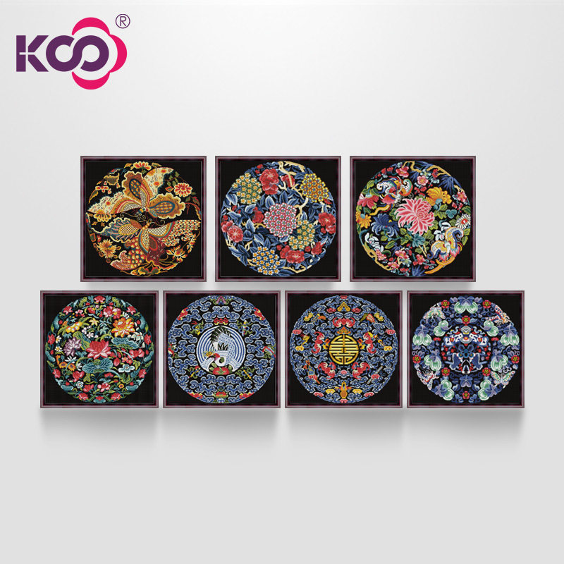 Ks Cross embroidered 2021 new living-room multi-draw simple embroidered classical Chinese Wind Longfeng Fengxiang Series