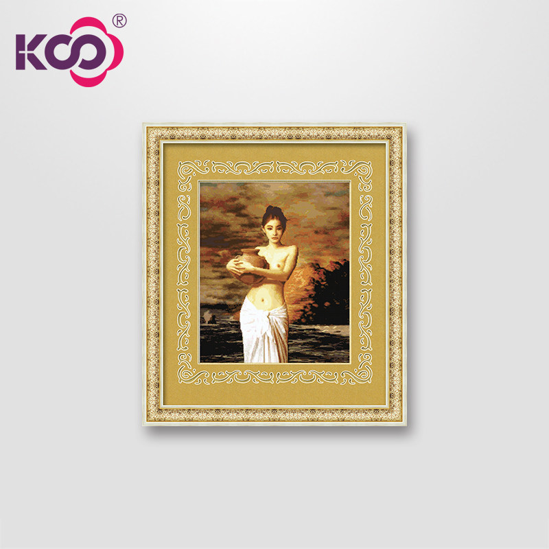 KS Cross embroidered 2022 oil painting line embroidered cotton thread living room printing painting Tao Beauty Taiwan Secu Yu fame painting hug