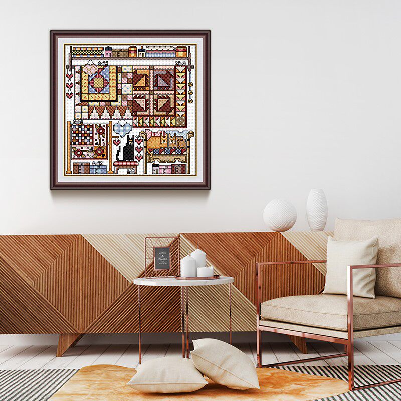 KS Cross Embroidery 2020 New Living Restaurant Large Fresh Printed Clothes Series Non-embroidered Piece Time