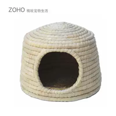 ZOHO Rabbit grass rabbit house Dutch pig Guinea pig Pet supplies Winter sleep warm large woven straw mat