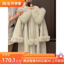 Bora Korean mens and womens woolen coats for autumn and winter 2023 new medium and large childrens temperament single-sided coats