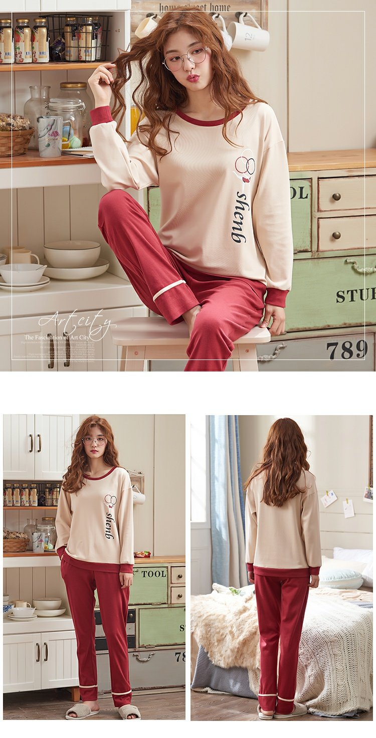 Bộ đồ ngủ nữ mùa xuân và mùa thu tay dài Bộ cotton Bộ thu đông đồ ngủ hình thú