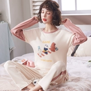 Bộ đồ ngủ nữ mùa thu cotton dài tay mỏng mùa xuân hè Thu Đông phiên bản Hàn Quốc có thể mặc đồ sinh viên tươi mát dễ thương