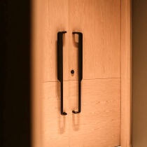 Wooden door handle hotel Chinese style glass door handle shell aluminum plate sliding door door custom antique matching logo