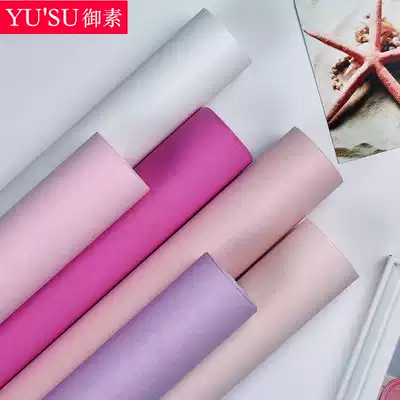 Long fiber silk dirty pink wallpaper Nordic plain simple modern light luxury style bedroom purple Morandi color wallpaper