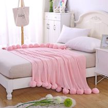 ins explosive Net red air conditioning blanket ball carpet Nordic decorative knitted blanket soft bedding sofa cotton blanket specials