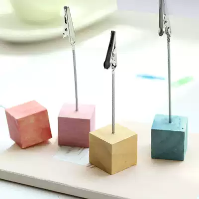 Creative retro color wooden message clip Post-it note clip seat decoration Desktop message clip Photo clip Note clip