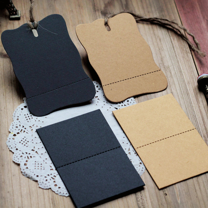 10 sheets of Entrance Zakka Retro Kraft Super Thick Message Card Creative Diy Folding Blank Pendant Card Pendant