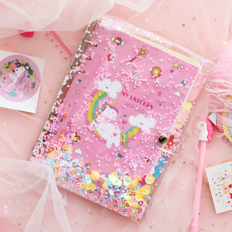 ins net red girl heart unicorn loose-leaf hand account set cartoon hand account party travel notes notebook stationery
