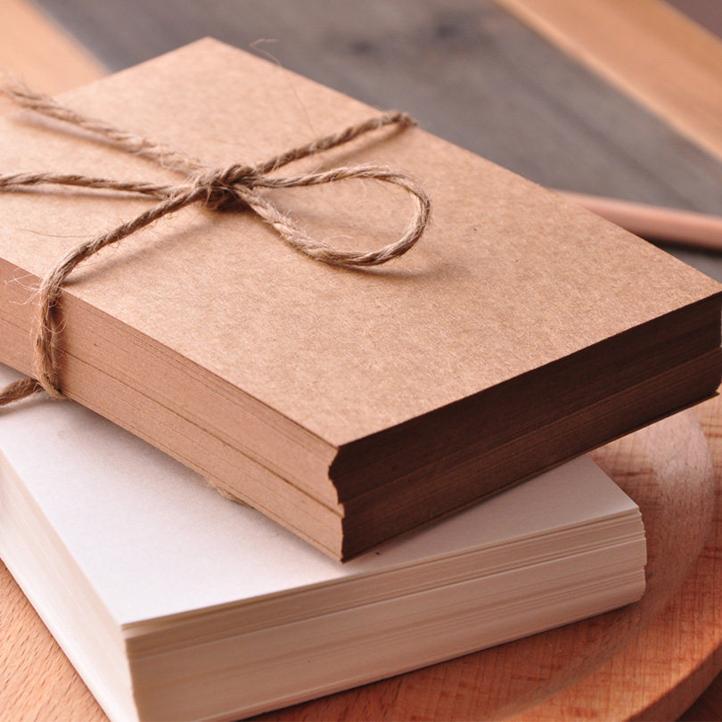 Import Kraft Paper Cards White Cardboard Nostalgic Retro Blank Postcard Hand-painted Doodle Diy Message Cards