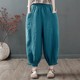 Women's cotton and linen bloomers loose leg-tie versatile harem pants