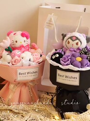 Kurome Doll Plush Doll Bouquet for Best Friend, Girlfriend, Girls Cute Birthday Gift Sanrio Graduation Season