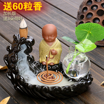 Tea pet back incense burner ceramic sandalwood agarwood incense creative little monk home room incense aroma diffuser tea ceremony ornaments