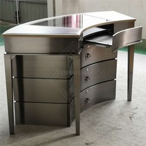  Jewelry store negotiation table Business contact table Customized new stainless steel brushed jewelry display cabinet Jewelry booth
